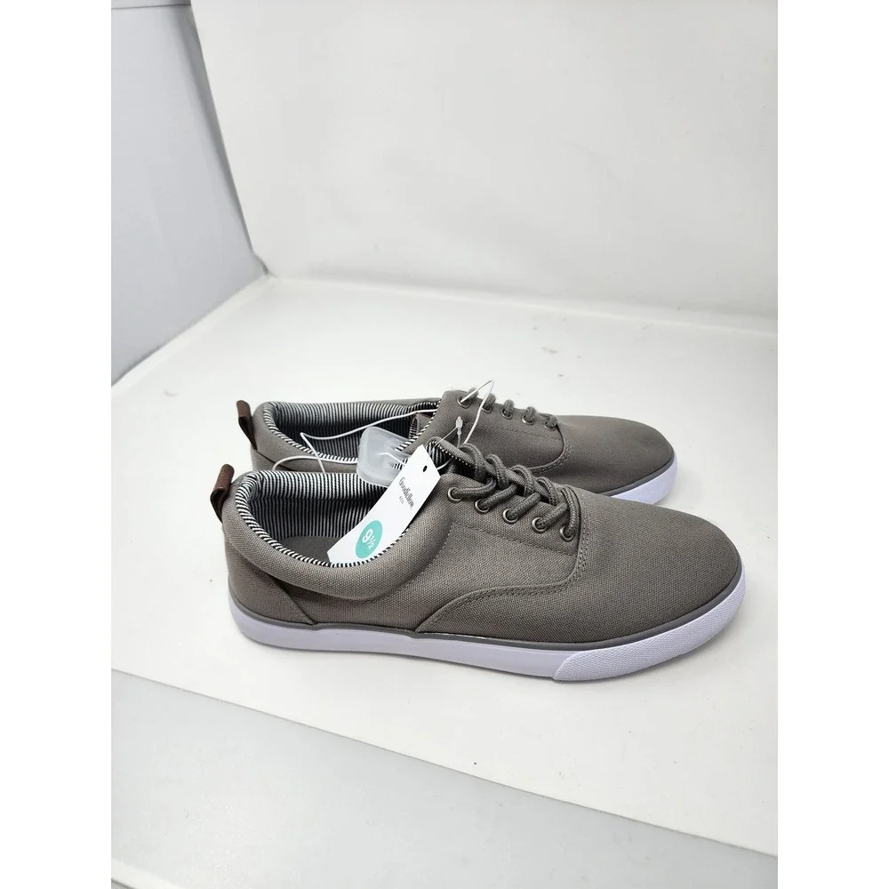 Goodfellow & Co Mens Low Top Lace Up Sneakers Gray Canvas Casual Size 9.5
